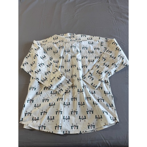 Panhandle Slim Shirt XL Men's All‎ Over Bull Skull Print White Western Rodeo - Picture 11 of 12